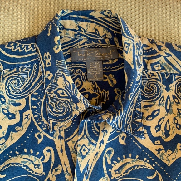 Vintage Silk & Linen Tori Richard Aloha Shirt - Medium - Picture 6 of 8